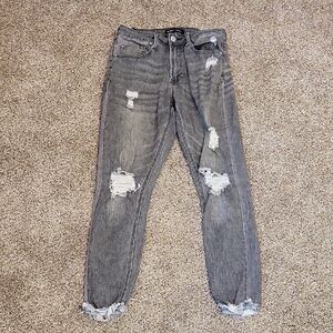 Almost Famous Distressed Black Boyfriend Jeans